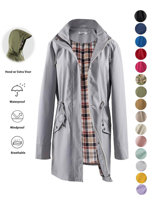 ☔Windproof & Waterproof, Detachable Hood🧥 Women's All-Weather Rain Jacket – Elastic Cuffs & Hidden Pockets | Perfect for Dog Walks, Hiking & Travel, Handles Sudden Showers ✨