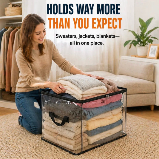 📦✨ Cutie de Depozitare Transparentă, Robustă și Spațioasă – Organizare Perfectă pentru Casă, Călătorii și Camping! 🚗⛺️