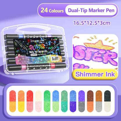 ✨🎁Marker cu două vârfuri și sclipici
