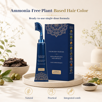 🛡️Ammonia-Free & Gentle, Plant-Based💇 Comb-In Hair Color – Sensitive Scalp Friendly | Perfect for Those Sensitive to Ammonia, Safe At-Home Coloring ✨