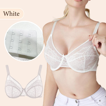 🖤Minimiser Effect, Full Cup Support👙 Mermaid Scales Lace Bra – Wide Side Bands & Adjustable Straps | Perfect for Full-Busted Women, Smooths Side Bulges ✨
