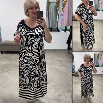 👗 Rochie elegantă imprimată fără bretele cu decolteu în V