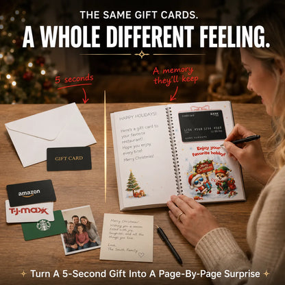 🎄🎁Christmas Sale 70% OFF!🎅DIY Spiral-Bound Christmas Gift Card Album with Surprise Pages👍