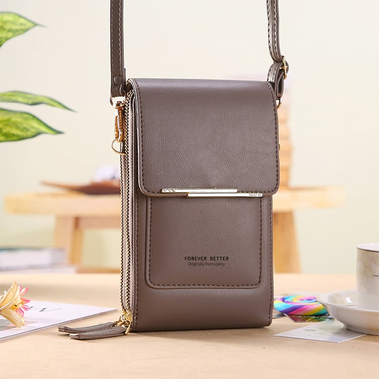 🌧️Water-Resistant & Handcrafted, 3 Ways to Wear👜 Touchscreen Crossbody Bag – Water-Resistant PU Leather & Adjustable Strap, 3-Way Wear ✨
