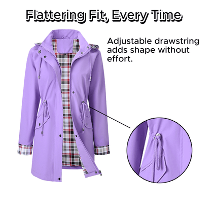 ☔Windproof & Waterproof, Detachable Hood🧥 Women's All-Weather Rain Jacket – Elastic Cuffs & Hidden Pockets | Perfect for Dog Walks, Hiking & Travel, Handles Sudden Showers ✨