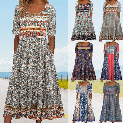 🔥 Rochie Bohemian Print
