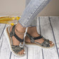 ✨Sandale plate pentru femei la modă, cu elastic 👡