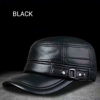 🔥PU Leather Flat Top Thermal Baseball Cap