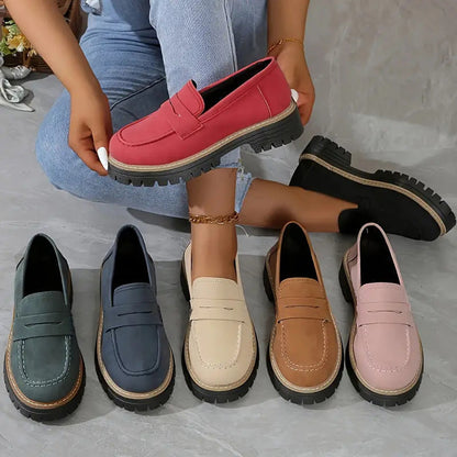 👠Luxury Suede, Thick Cushioned Sole👟 Women's Loafers – 4.5cm Comfort Platform | Relieves Joint Pressure, All-Day Comfort ✨