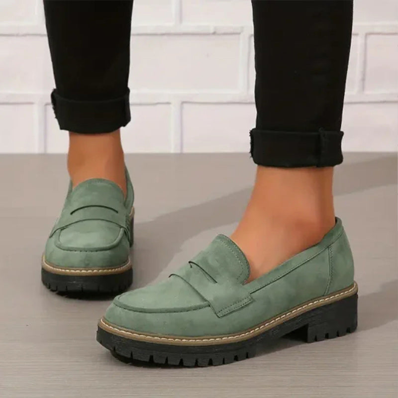 👠Luxury Suede, Thick Cushioned Sole👟 Women's Loafers – 4.5cm Comfort Platform | Relieves Joint Pressure, All-Day Comfort ✨