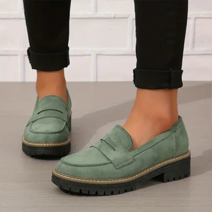 👠Luxury Suede, Thick Cushioned Sole👟 Women's Loafers – 4.5cm Comfort Platform | Relieves Joint Pressure, All-Day Comfort ✨