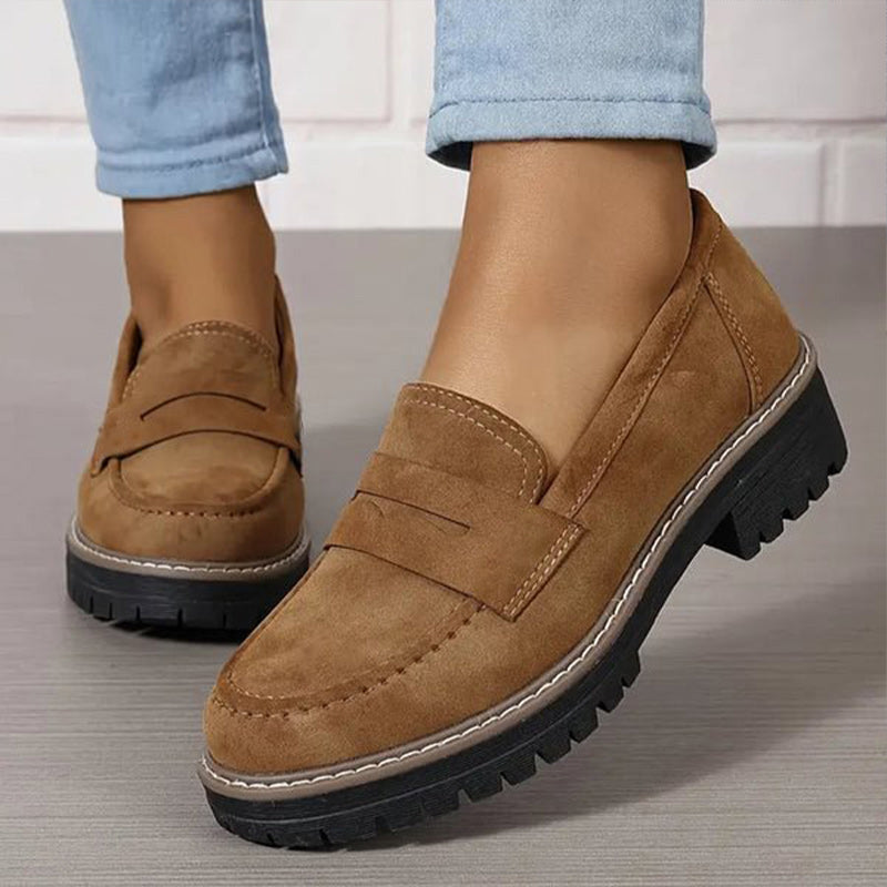 👠Luxury Suede, Thick Cushioned Sole👟 Women's Loafers – 4.5cm Comfort Platform | Relieves Joint Pressure, All-Day Comfort ✨