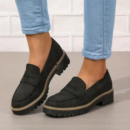 👠Luxury Suede, Thick Cushioned Sole👟 Women's Loafers – 4.5cm Comfort Platform | Relieves Joint Pressure, All-Day Comfort ✨