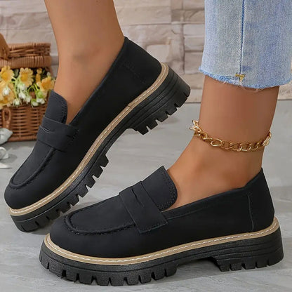 👠Luxury Suede, Thick Cushioned Sole👟 Women's Loafers – 4.5cm Comfort Platform | Relieves Joint Pressure, All-Day Comfort ✨