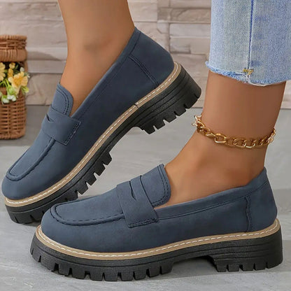 👠Luxury Suede, Thick Cushioned Sole👟 Women's Loafers – 4.5cm Comfort Platform | Relieves Joint Pressure, All-Day Comfort ✨