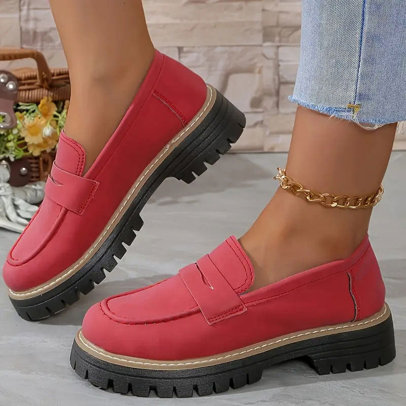 👠Luxury Suede, Thick Cushioned Sole👟 Women's Loafers – 4.5cm Comfort Platform | Relieves Joint Pressure, All-Day Comfort ✨
