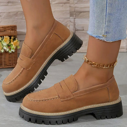 👠Luxury Suede, Thick Cushioned Sole👟 Women's Loafers – 4.5cm Comfort Platform | Relieves Joint Pressure, All-Day Comfort ✨