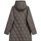 Femeii lung Quilted Hooded Zip Up Coat