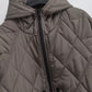 Femeii lung Quilted Hooded Zip Up Coat