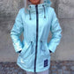 Women's Hooded Zipper Jacket with Drawstring Waist