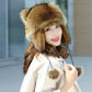 🎁✨Pălărie drăguță din blană faux plush cu coadă de raton