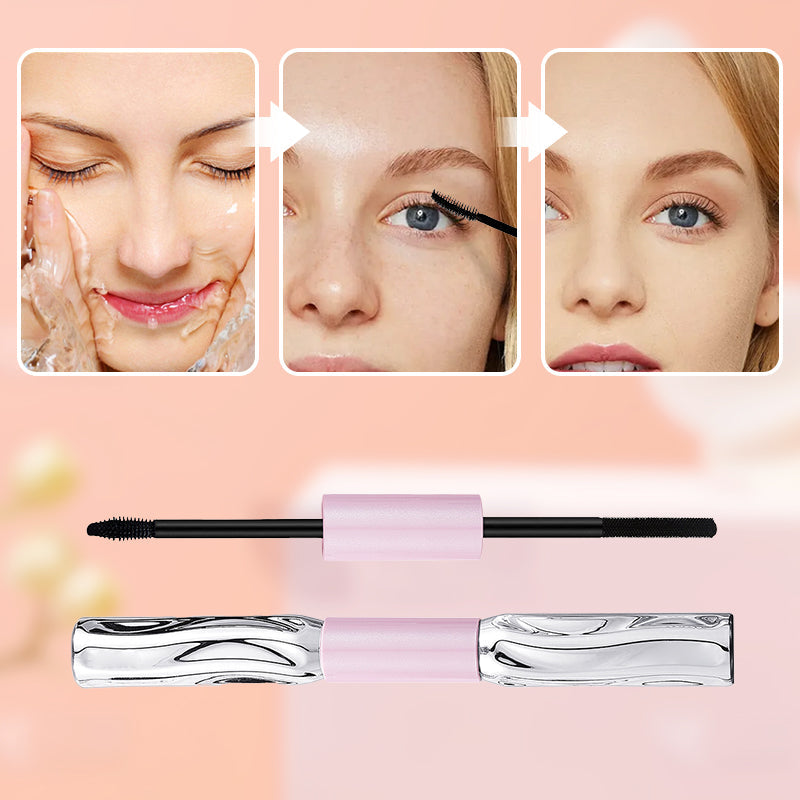 🥳BUY 1 GET 1 FREE: £9.99!! 💞HOT SALE! 👁️✨ All-Day Curl & Volume, Smudge-Proof! Waterproof 2-in-1 Mascara for Natural Lashes 💖