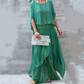 💖【S-4XL】Set din două piese cu bluză lejeră din șifon și pantaloni cu picior lat