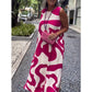 Round Neck Printed Sleeveless Casual Fashion Dresses