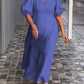 🎉【M-3XL】Rochie cu mâneci cu bule din bumbac și in de culoare solidă