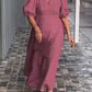 🎉【M-3XL】Rochie cu mâneci cu bule din bumbac și in de culoare solidă