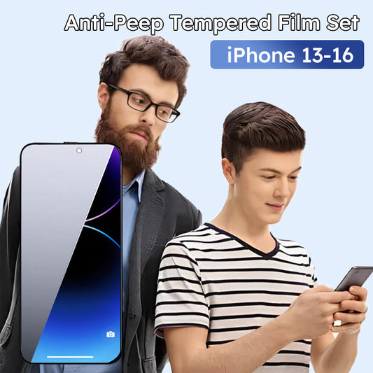 🔥 Cumpărați 1 obțineți 1 GRATUIT🔥 Set de film temperat Multi-Angle Anti-Peep pentru iPhone