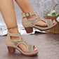 💖Versatile Hollow Out Mid Heel Sandale cu vârf deschis🔥