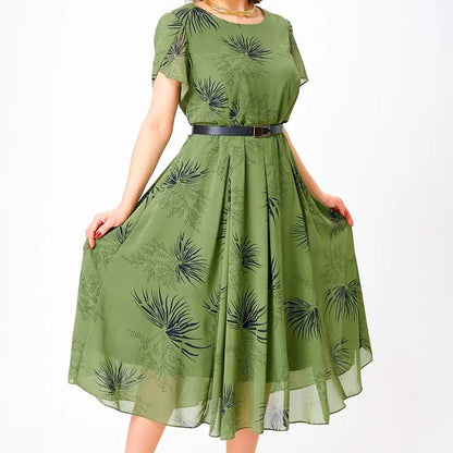 🎁👗 Moda imprimate rochie de sifon