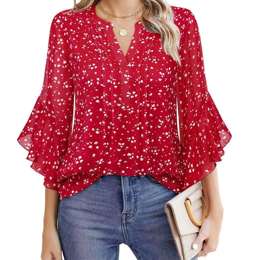 Primavara noutate 🌼 Femeii 3/4 maneca sifon top