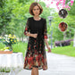 🌸【XL-4XL】Elegant dantelă florale rochie 3/4 maneca Cardigan 2 Piece Set