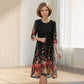 🌸【XL-4XL】Elegant dantelă florale rochie 3/4 maneca Cardigan 2 Piece Set