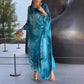 Rochie elegantă din sifon imprimat marmorat
