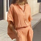 🌸【S-4XL】Set de două piese casual din bumbac și in pentru femei