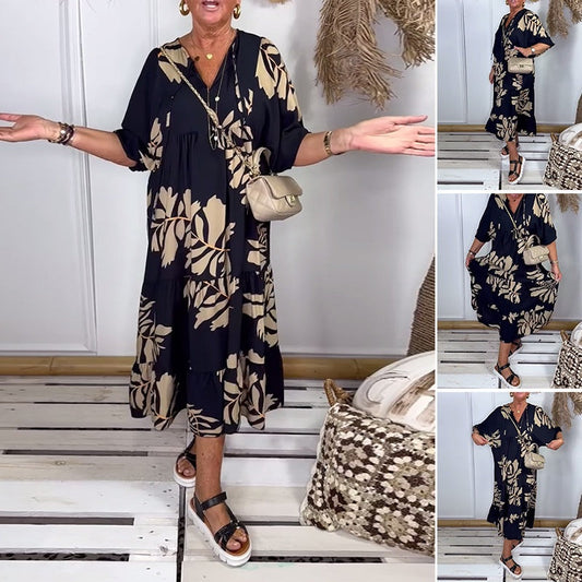 💖💖💖👗Rochie lejeră cu imprimeu delicat – ideală pentru vară✨🔥🌷