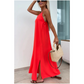 💗👗👗Rochie maxi ușoară fără bretele cu crăpătură laterală