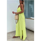💗👗👗Rochie maxi ușoară fără bretele cu crăpătură laterală