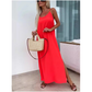 💗👗👗Rochie maxi ușoară fără bretele cu crăpătură laterală
