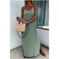 💗👗👗Rochie maxi ușoară fără bretele cu crăpătură laterală