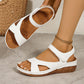 Lightweight Velcro Open Toe Low Wedge Sandal