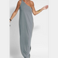 Elegant One-Shoulder Slit Ankle-Length Dress