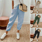 Pantaloni casual din bumbac și in pentru femei