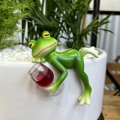 🔥 Vânzare la cald 🐸🍷 Agățare broască decorativă într-un vas