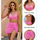 👙💥Set de bikini cu talie înaltă pentru femei Tummy Tuck Plaid