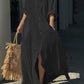 Femeii Casual Shirt rochie lungă cu buzunar