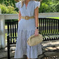 🎀Women’s Striped Tiered Ruffle Midi Dress💃